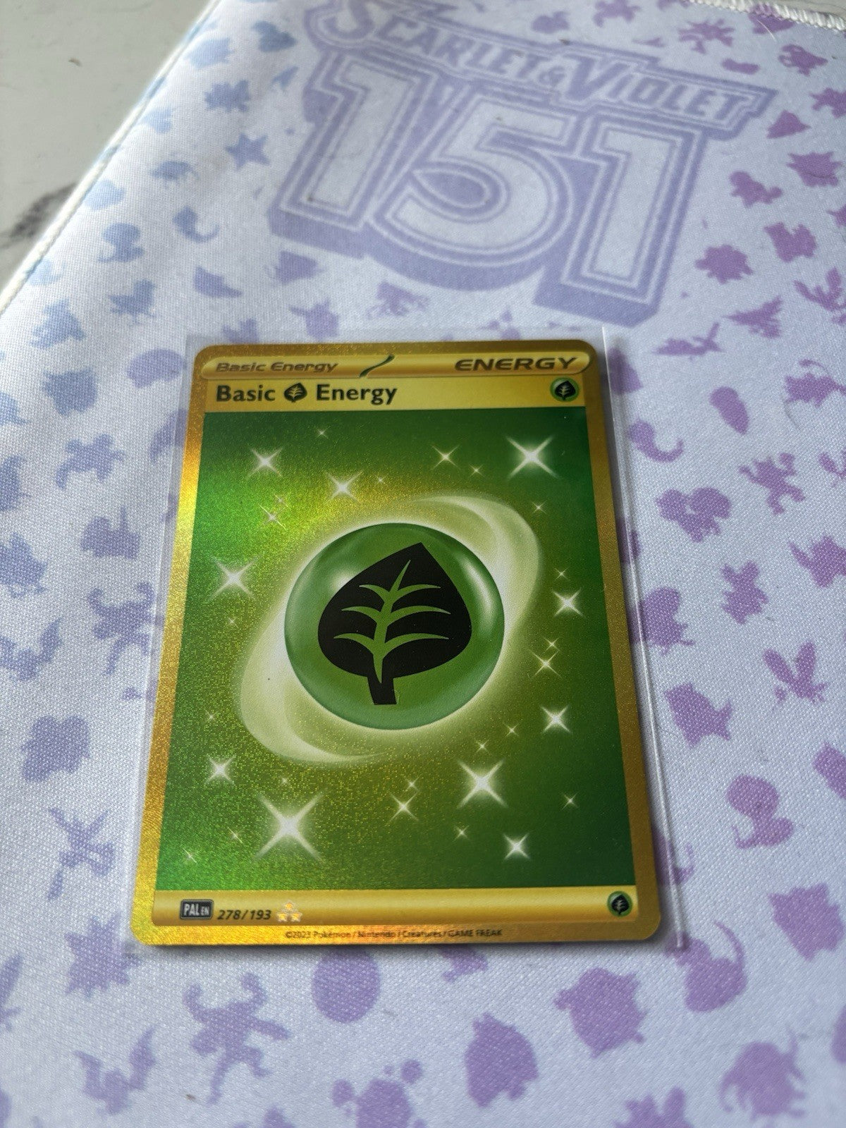 Pokémon TCG Grass Energy Holo Card Scarlet & Violet Paldea Evolved 278/193