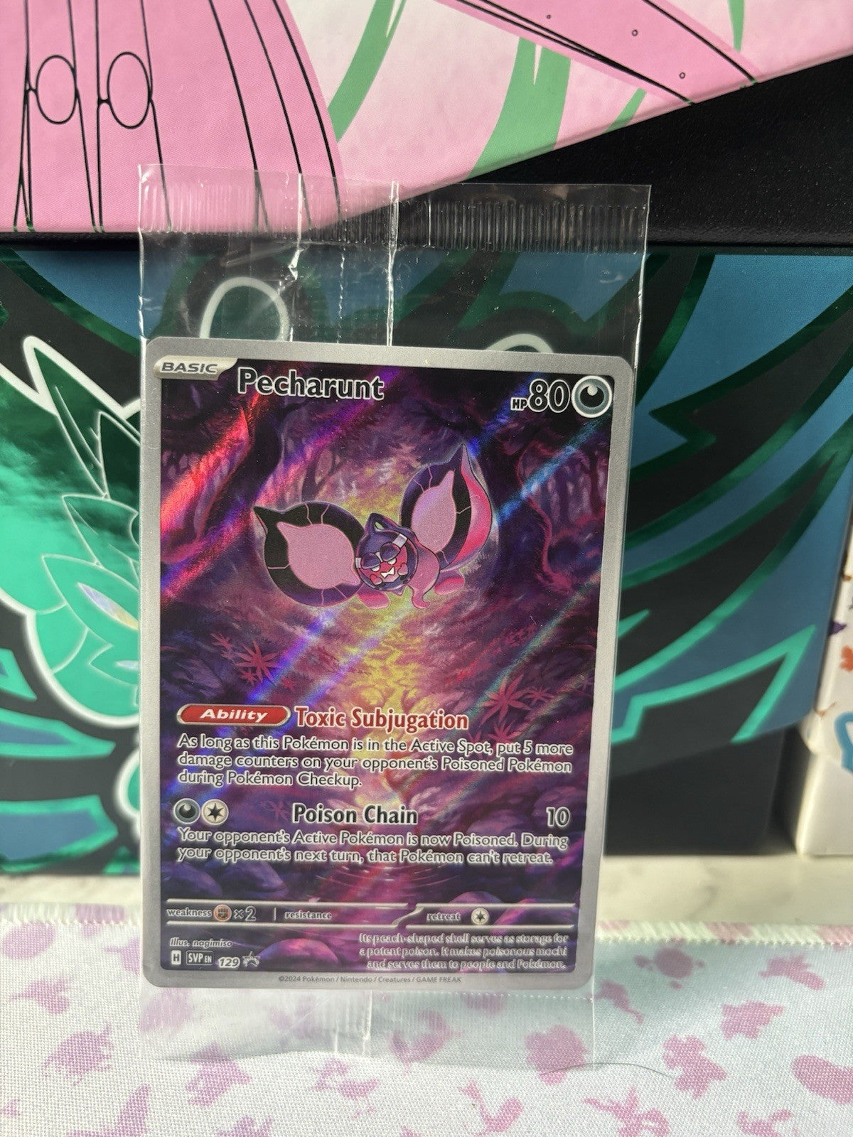 Pecharunt SVP129 Sealed + Iron Bundle 066 Promo – NM – Pokémon TCG Bundle