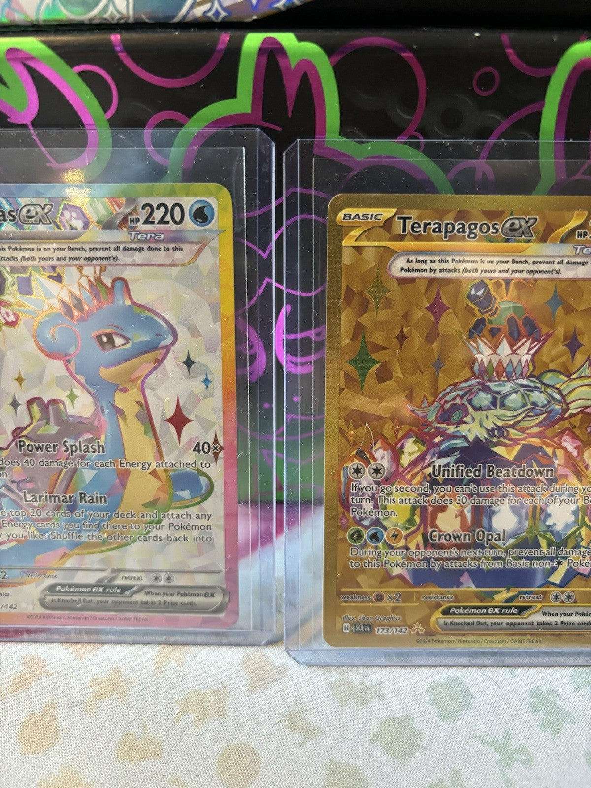 Terapagos EX 173/142 & Lapras EX 158/142 Holo & Full Art Bundle Stellar Crown NM