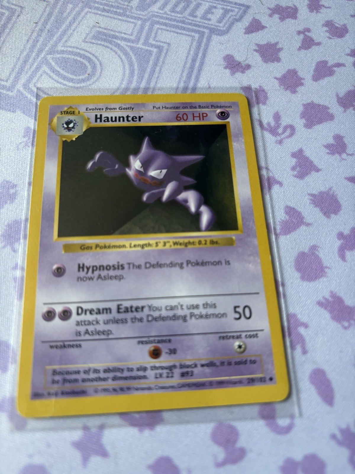Haunter 29/102 Base Set Shadowless – NM – Vintage Pokémon TCG Card WOTC 1999