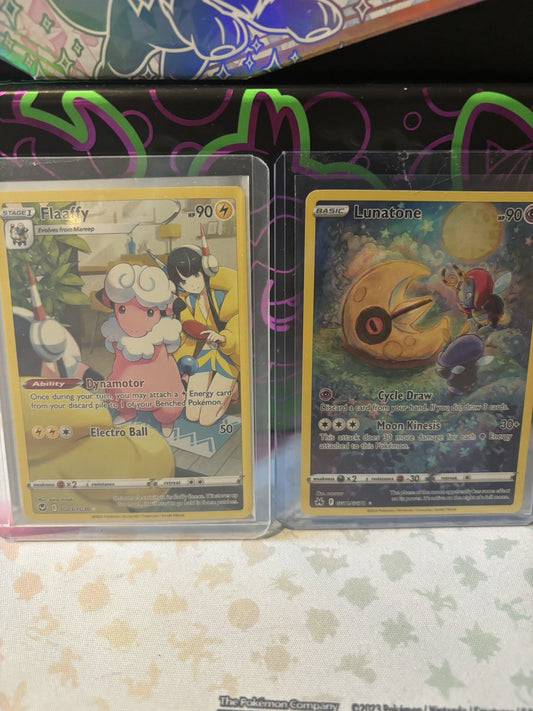 Lunatone EX GG11/GG70 + Flaaffy TG03/TG30 Bundle – UR Holo Pokémon Cards – NM
